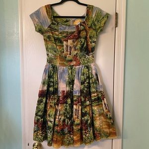Bernie Dexter Cottage print prairie style dress S ModCloth pinup style
